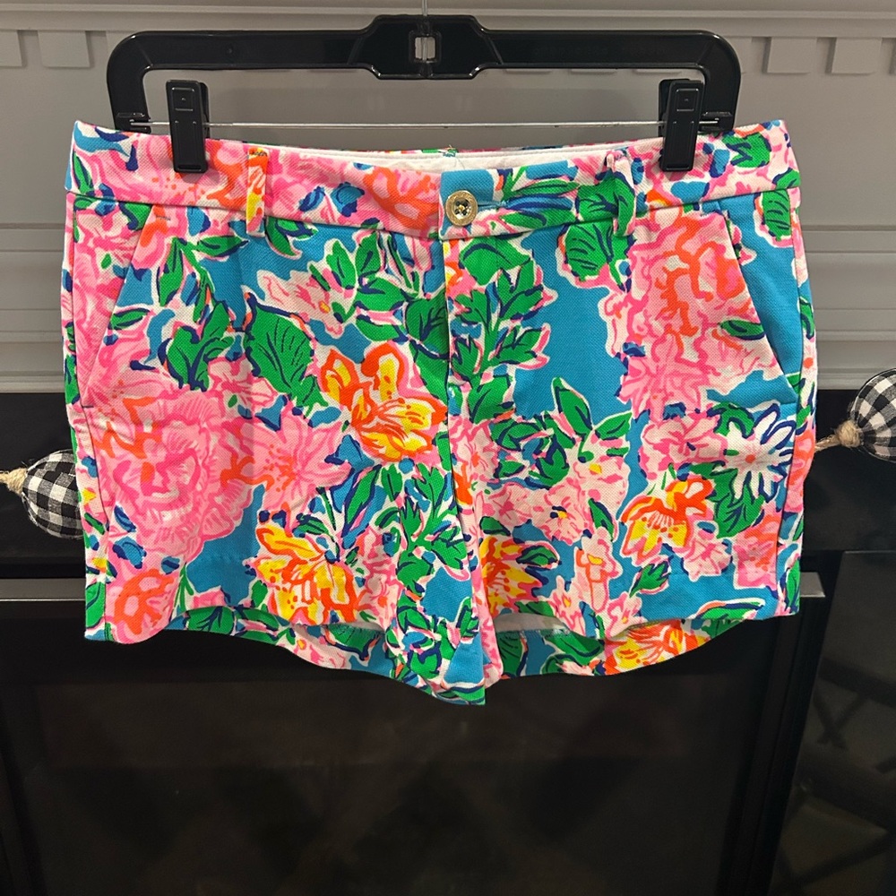 Lilly Pulitzer Blue and Pink Shorts Vibrant Resort Wear